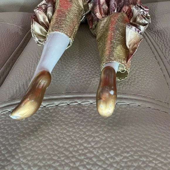 Vintage European Bijoux Brigitte Harlequin style porcelain doll